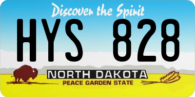 ND license plate HYS828