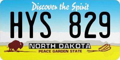 ND license plate HYS829