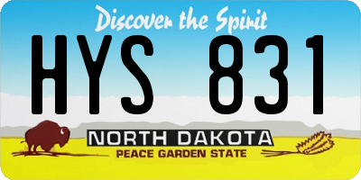 ND license plate HYS831