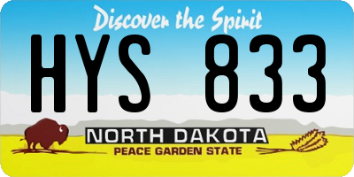 ND license plate HYS833