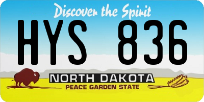 ND license plate HYS836