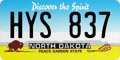 ND license plate HYS837