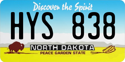 ND license plate HYS838