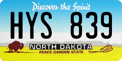 ND license plate HYS839