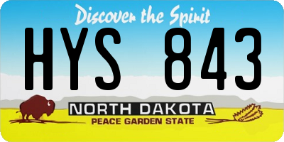 ND license plate HYS843
