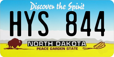 ND license plate HYS844