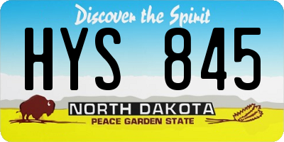 ND license plate HYS845