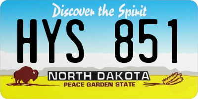 ND license plate HYS851