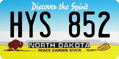 ND license plate HYS852