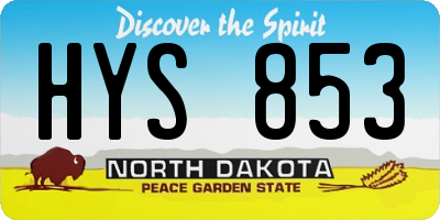 ND license plate HYS853