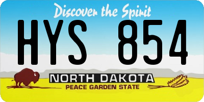 ND license plate HYS854