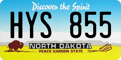 ND license plate HYS855