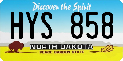 ND license plate HYS858