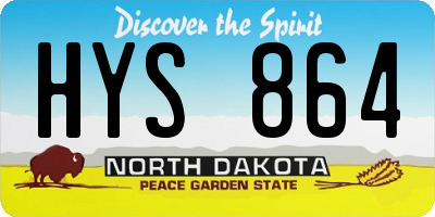 ND license plate HYS864