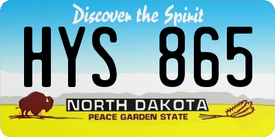 ND license plate HYS865