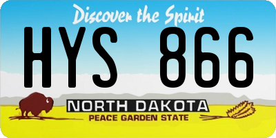 ND license plate HYS866