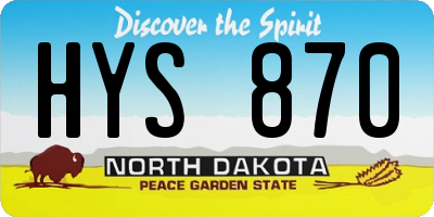 ND license plate HYS870