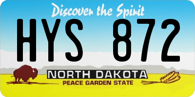 ND license plate HYS872