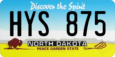 ND license plate HYS875
