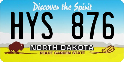 ND license plate HYS876