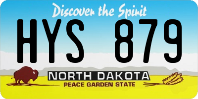 ND license plate HYS879