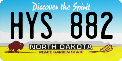 ND license plate HYS882