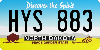ND license plate HYS883