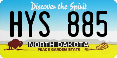 ND license plate HYS885