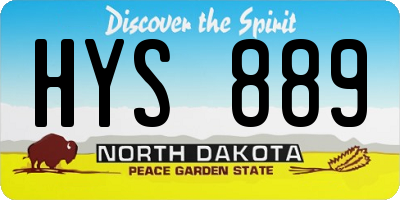 ND license plate HYS889