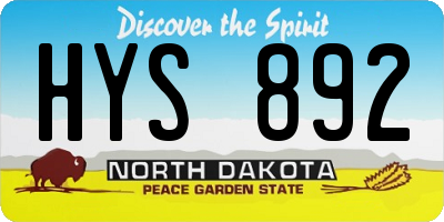 ND license plate HYS892