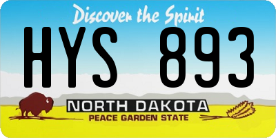 ND license plate HYS893