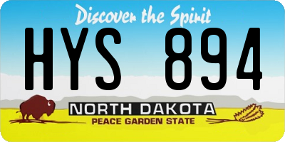 ND license plate HYS894