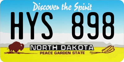 ND license plate HYS898