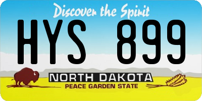 ND license plate HYS899