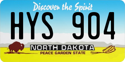 ND license plate HYS904
