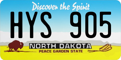 ND license plate HYS905