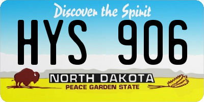 ND license plate HYS906