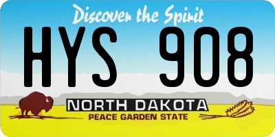 ND license plate HYS908
