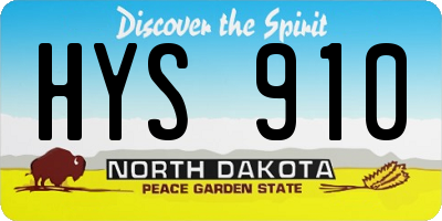 ND license plate HYS910