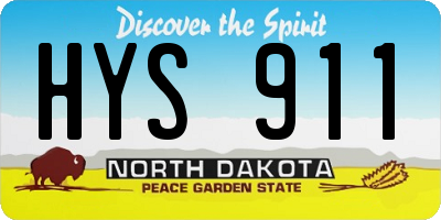 ND license plate HYS911