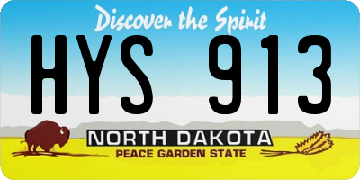 ND license plate HYS913