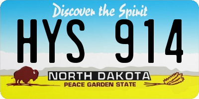 ND license plate HYS914