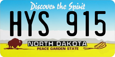 ND license plate HYS915