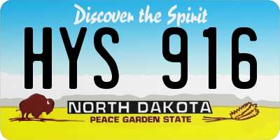 ND license plate HYS916