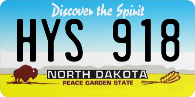 ND license plate HYS918