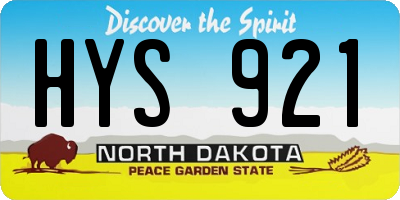 ND license plate HYS921