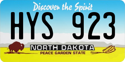 ND license plate HYS923