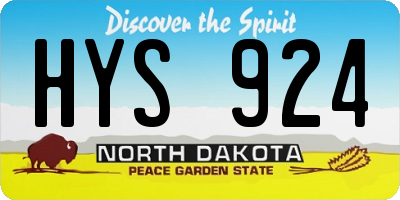 ND license plate HYS924