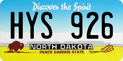 ND license plate HYS926