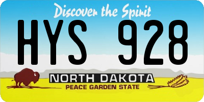 ND license plate HYS928